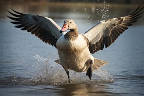 Premium Photo A Goose In Flight