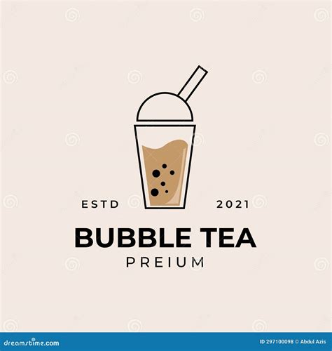 Bubble Tea Logo Vector Illustration Design Stock Illustration