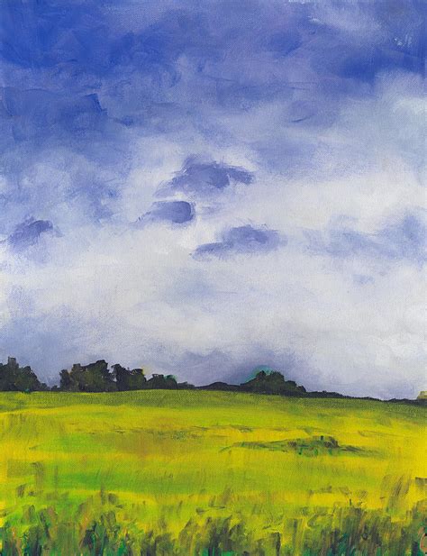 Rain Clouds Over The Canola Fields Of Derbyshire Painting By Cath