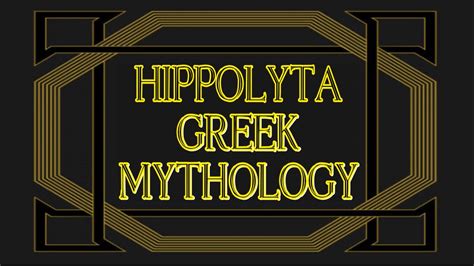 Hippolyta A Queen Of The Amazons In Greek Mythology Youtube