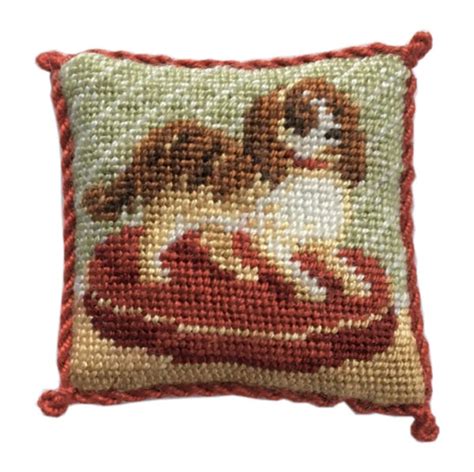 King Charles Pup Cushion B Nicola Mascall Miniatures