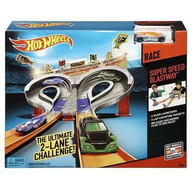 Hot Wheels Super Speed Blastway Track Set With Car Dual Track Racing Connect To Other Sets For