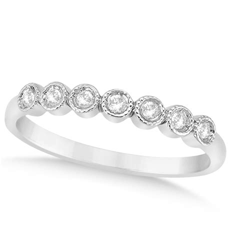 Diamond Bezel Set Wedding Band Platinum 010ct U9048