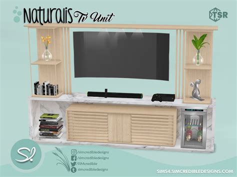 The Sims Resource Naturalis TV Unit Shelves TV Stand