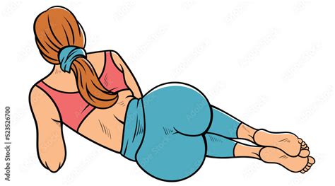 Pop Art Woman Back Sexy Woman Booty Girl Butt Comic Style Beautiful