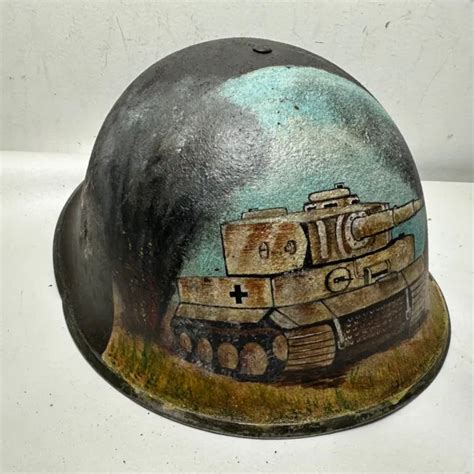 Ww2 1944 D Day British Army Turtle Mkiii Steel Helmet Shell Original