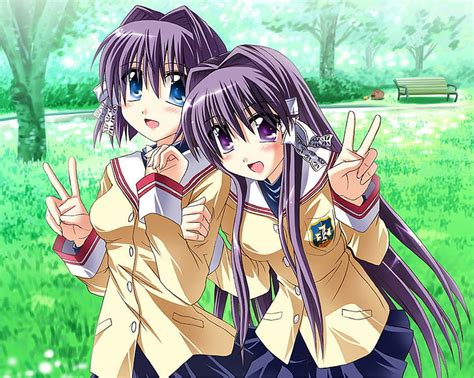 Anime Clannad Kyou Fujibayashi Ryou Fujibayashi Fondo De Pantalla