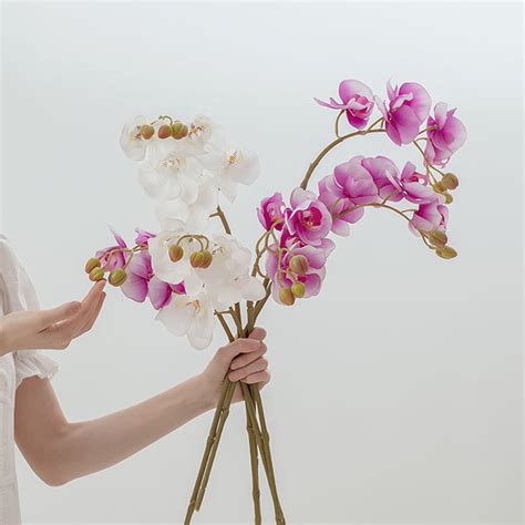 Meijuhuga Artificial Butterfly Orchid Realistic Fake Flower Wedding