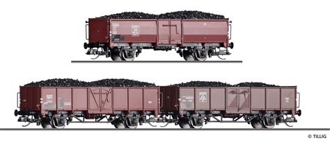 Tillig TT 01036 Güterwagenset der DB SBB und DSB bestehend aus drei