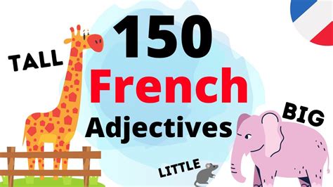 Learn French Adjectives Top 150 Adjectives In French Youtube