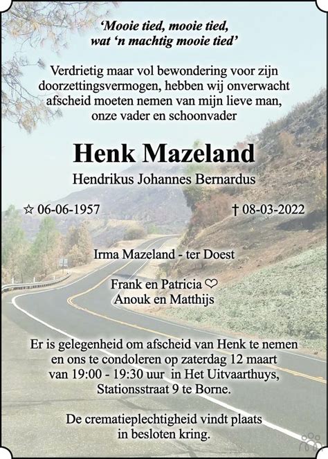 Henk Hendrikus Johannes Bernardus Mazeland 08 03 2022