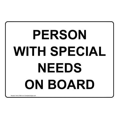 Transportation Information Sign Person With Special Needs On Board