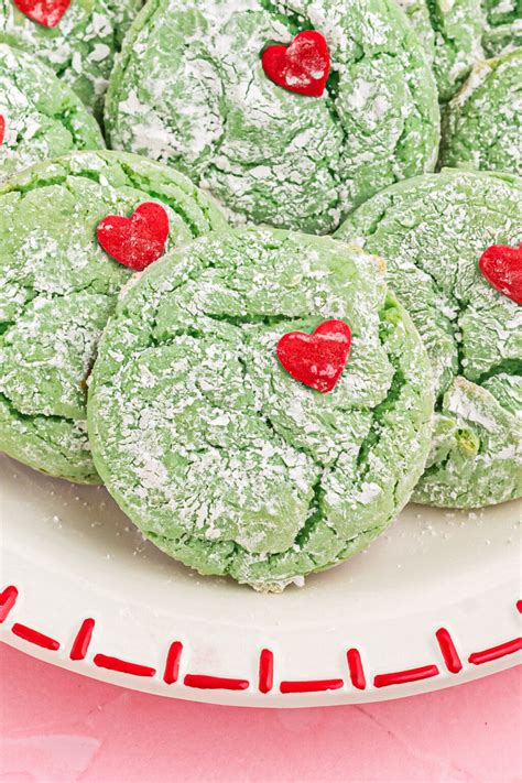 Grinch Cookies A Deliciously Mean And Green Crinkle Cookie Recipe