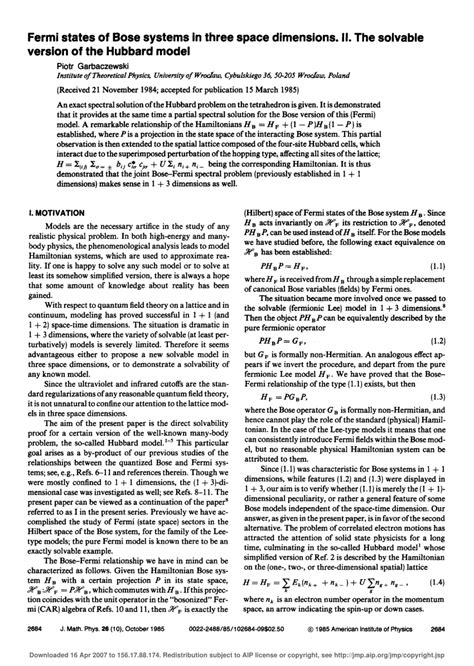 Pdf Fermi States Of Bose Systems In Three Space Dimensions Ii The