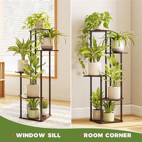 Bamworld Soporte Para Plantas De 5 Niveles Para Interiores Estante