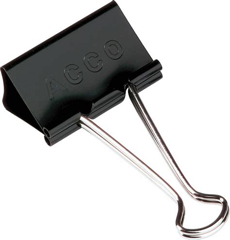 Acco Brand Binder Clips Large 1 Box 12 Clipsbox 72100