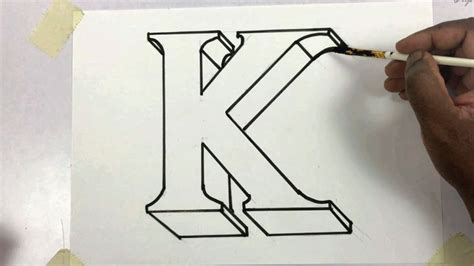 Draw Letter K In 3d For Assignment And Project Work Alphabet K