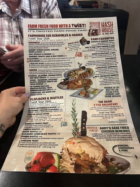 Menu at Hash House A Go Go restaurant, Las Vegas, 1 S Main St