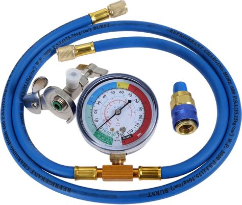 Gohantee R134a Refrigerant Charge Hose Kit Removable Universal Freon Puncture Can Tap R134a