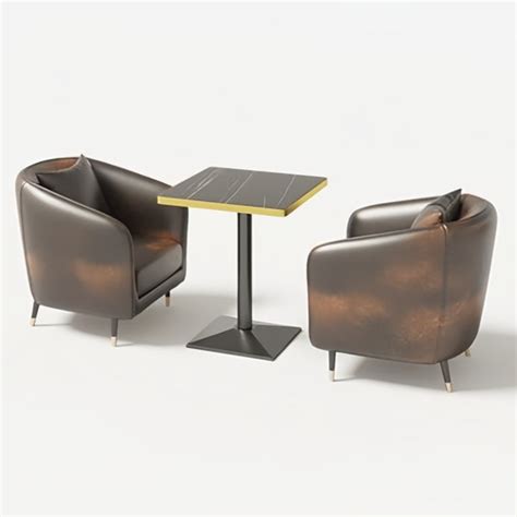 NashyCone 3 Piece Faux Leather Reception Set Table Included