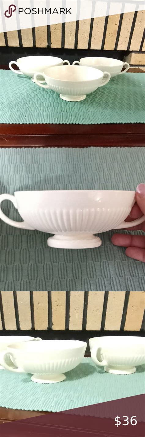 Vintage Wedgwood Edme Of Etruria Barlaston 3 Soup Bowl With Handles