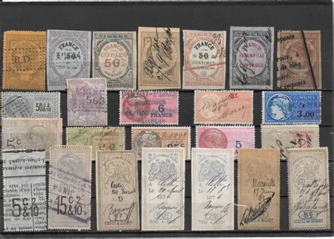 FRANCE FISCAUX Beau Lot De Timbres Anciens Obliteres EUR 1 00