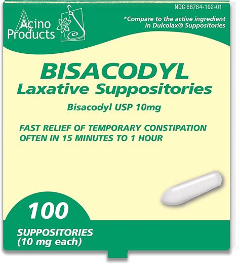 Usa Made Bisacodyl 10mg Supositorios 100 Cuenta Chile Ubuy