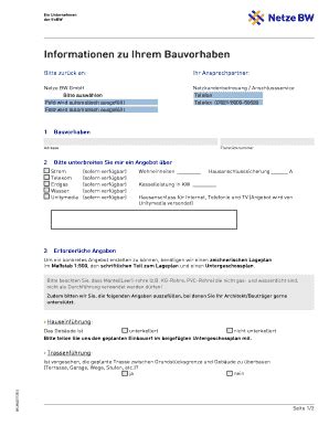 Fillable Online Netze Bw Der EnBW Netze Bw Fax Email Print PdfFiller