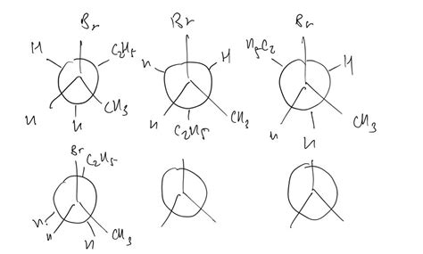 Solved Draw All Six Newman Projections For 2 Bromopentane Along The C2 C3 Bond Identify Any