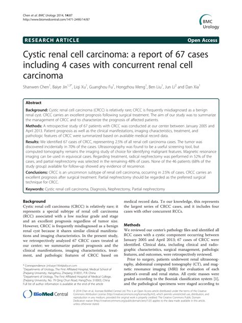 (PDF) Cystic renal cell carcinoma: A report of 67 cases including 4 ...