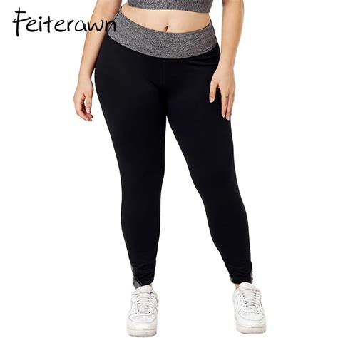 Plus Size Yoga Pants Women Patchwork Leggings Sport Fitness High Waist