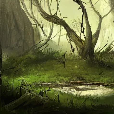 Concept Art Of Abandoned Skull Trees Puddles Of Stable Diffusion