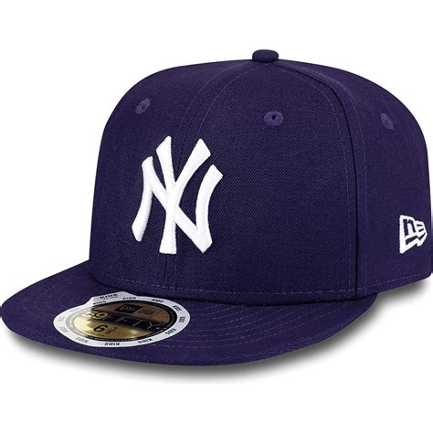 New Era Flat Brim Youth 59fifty Essential New York Yankees Mlb Purple