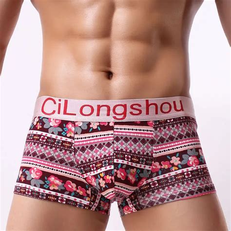 Aiiou Cotton Men Print Underwear Boxers Shorts Homme Men Comfortable Underpants Soft Breathable