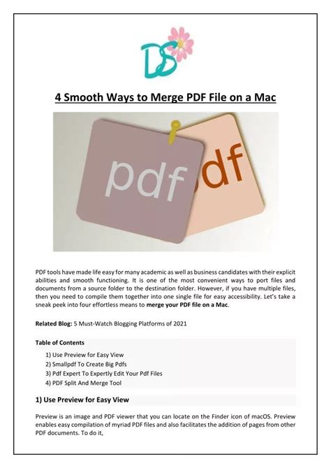 Ppt Smooth Ways To Merge Pdf File On A Mac Powerpoint Presentation