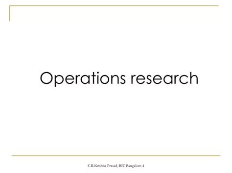 PPT - Operations research PowerPoint Presentation, free download - ID ... 