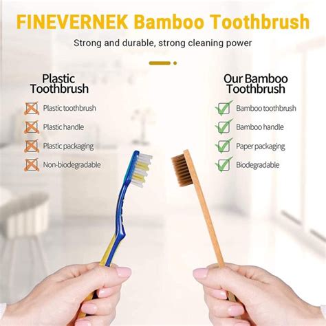 Finevernek Brosses Dents En Bambou Lot De Brosse Dent