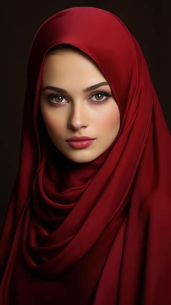 Premium Ai Image Portrait Beautiful Muslim Woman Wearing Hijab