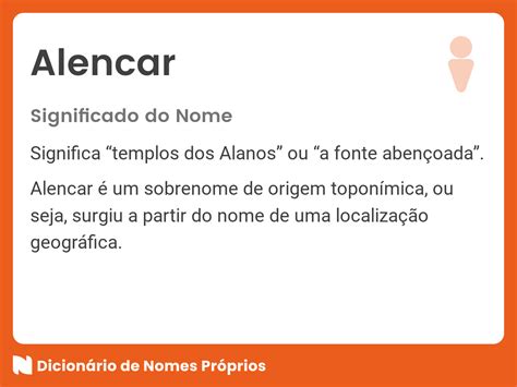 Significado Do Nome Alencar Dicionário De Nomes Próprios