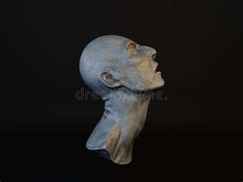 Visualization of Metal Face Sculpture 3D Illustration Stock Illustration - Illustration of chin ...