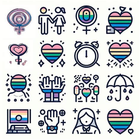 Lgbtq Elements Icon Template Premium Ai Generated Image