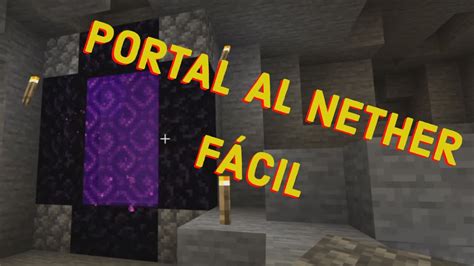 Como HACER un PORTAL AL NETHER FÁCIL Y RÁPIDO en menos de 5 MINUTOS sin