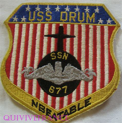 Pus257 Us Navy Uss Drum Ssn 677 Patch Submarine Nuclear Ebay