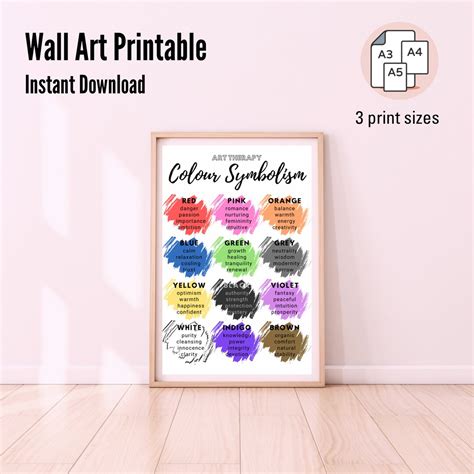 Colour Symbolism Wall Art Printable Therapist Room Art Therapy
