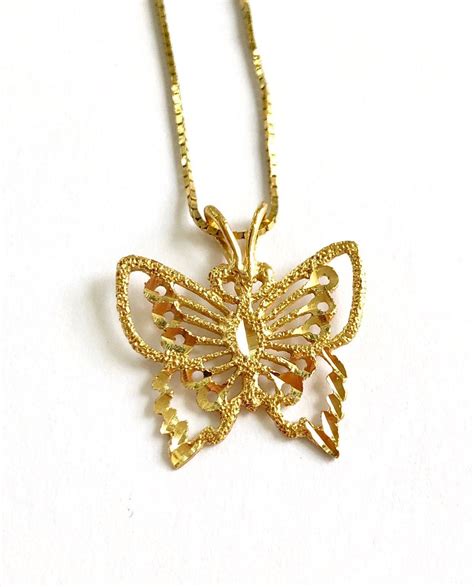 14K Gold Butterfly Jewelry Gold Butterfly Women Gift - Etsy