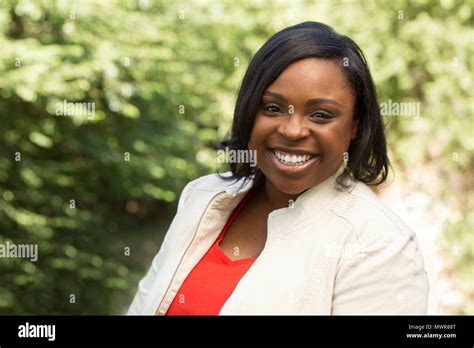 Happy African American Woman Smiling Stock Photo Alamy