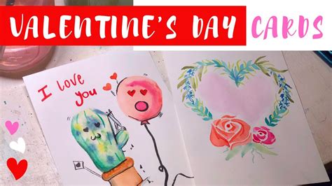 2 Easy Watercolor Valentine S Day Cards Tutorial Beginners Youtube