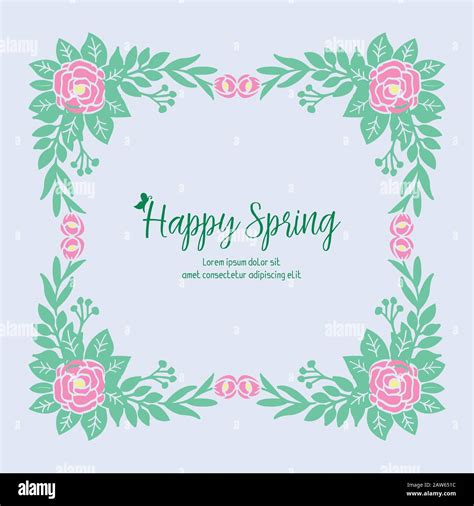 Template For Happy Spring Greeting Card Design With Beautiful Concept