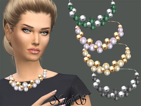 The Sims Resource Natalis Giant Pearls And Beads Necklace