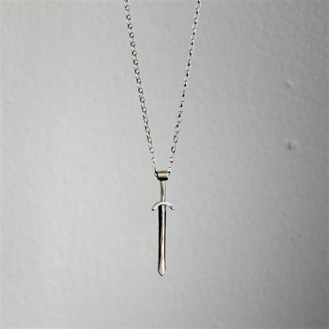 Silver Sword Necklace Handmade In Solid Sterling Etsy